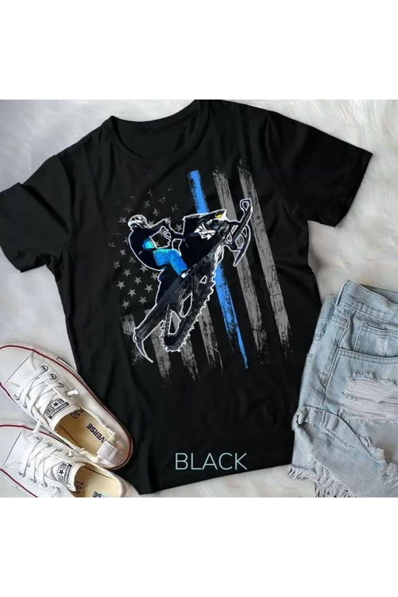 American Flag Snowmobile Shirt Men Snowmobile Riding Gift Form T-Shirt