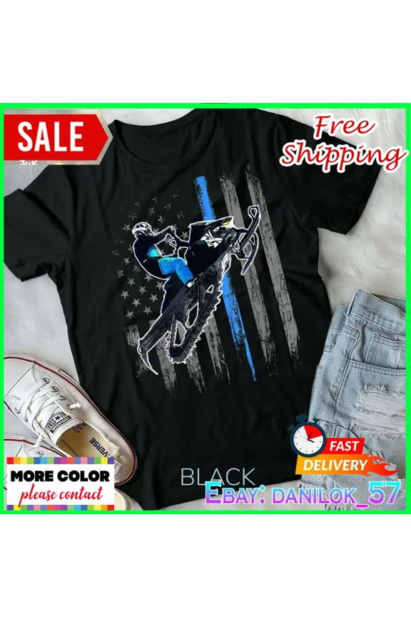 American Flag Snowmobile Shirt Men Snowmobile Riding Gift Unisex Form Tshirt
