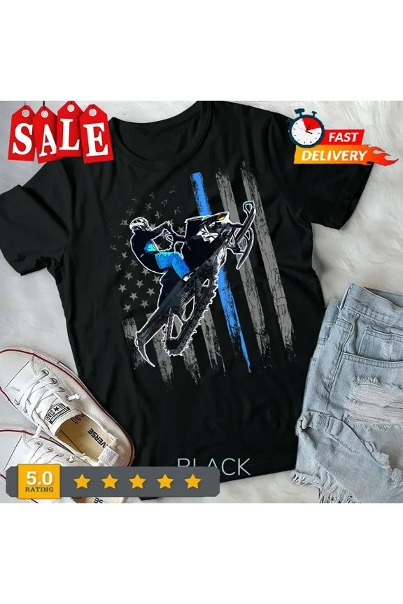 American Flag Snowmobile Shirt Men Snowmobile Riding Gift Unisex Form Tshirt