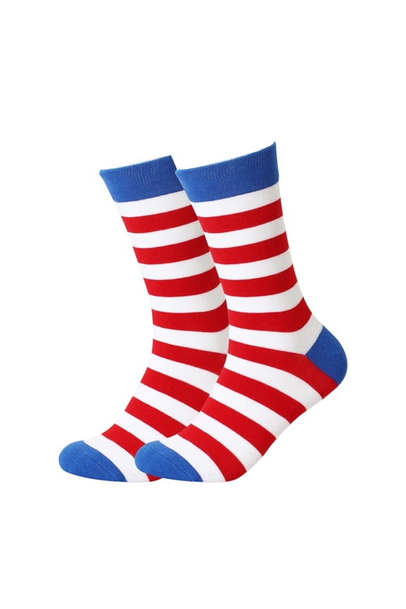 American Flag Socks Mens Dress Socks Funny Crazy Novelty Business Wedding Crew Groomsman President Sock White One Size