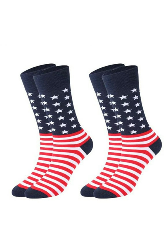 American Flag Socks for Men Novelty Eagle Stars Stripes Patriotic Socks 2PCS