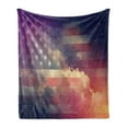 thumbnail image 1 of American Flag Soft Flannel Fleece Blanket, Exposure Usa National Outer Space Night Cloudy Free Universe Cosmos Display, Cozy Plush for Indoor and Outdoor Use, 50" x 70", Multicolor, by Ambesonne, 1 of 6