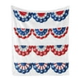 thumbnail image 1 of American Flag Soft Flannel Fleece Blanket, Flag Round Bunting Election Ornament Politic Union Ribbon Event Pattern Print, Cozy Plush for Indoor and Outdoor Use, 50" x 60", Blue Red, by Ambesonne, 1 of 5