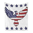 thumbnail image 1 of American Flag Soft Flannel Fleece Throw Blanket, Sketch Patriotic Bald Eagle National Majestic Emblem Symbolic Image Art, Cozy Plush for Indoor and Outdoor Use, 60" x 80", Red Blue, by Ambesonne, 1 of 6