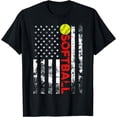 thumbnail image 1 of American Flag Softball Team Gift T-Shirt, 1 of 3