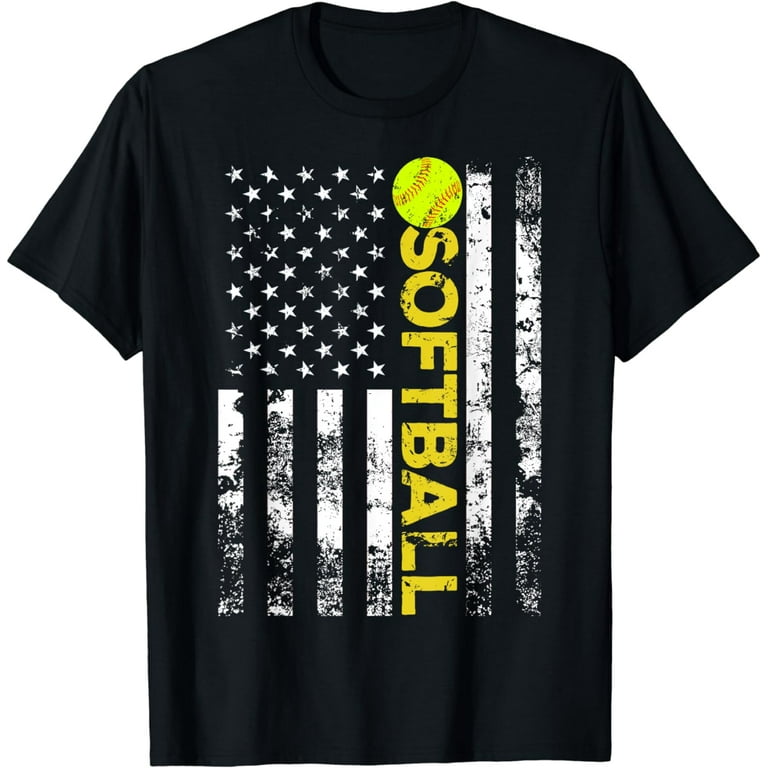 American Flag Softball Team Gift T-Shirt American Flag Softball Team Gift T-Shirt