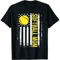 thumbnail image 1 of American Flag Softball Team Softball Mom Mothers Day Women T-Shirt, 1 of 3