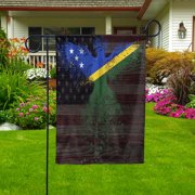 American - Solomon Islander Islands US Friendship Forever July 4 Decoration Garden Flag, Double-Sided Outdoor Yard Decor 11.5 x 17.5 Inch