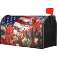 thumbnail image 1 of American Flag with Spring Flowers Mailbox Covers Magnetic Standard Size,Spring Summer Floral Patriotic Magnetic Mailbox Covers Mailbox Wraps Post Letter Box Cover for Holiday Yard Decor 18"x21", 1 of 6