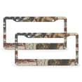 thumbnail image 1 of American Flag with Squirrel License Plate Cover 2 Pieces Holiday Memorial Day Car Tags Frames Holder for Women 2 Round Holes Quality Aluminum Metal License Plate Frame, 1 of 6
