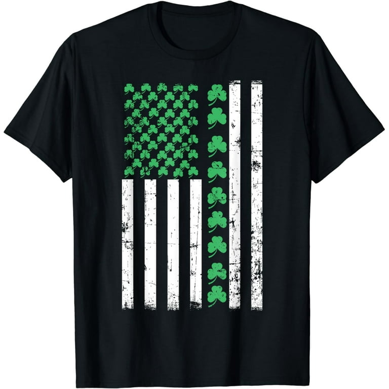 American Flag St Patricks Day T Shirt Vintage Irish Lucky T-Shirt American Flag St Patricks Day T Shirt Vintage Irish Lucky T-Shirt