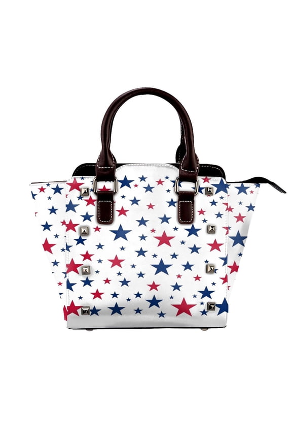 American Flag Star Pattern Rivet Fashion One-Shoulder Women's Handbag Tote Bag