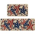 thumbnail image 1 of American Flag Stars Patriotic 4th of July Kitchen Mats Set of 2, Home Independence Day Memorial Day Decor Kitchen Rugs for Floor - 17x29 and 17x47 Inch, 1 of 6