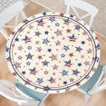 thumbnail image 1 of American Flag Stars Round Fitted Tablecloth with Elastic 4th of July Outdoor Tablecloth Waterproof Table Cover for Picnic Dinner Party Decor Fits 36"-40" Diameter Round Tables, 1 of 6
