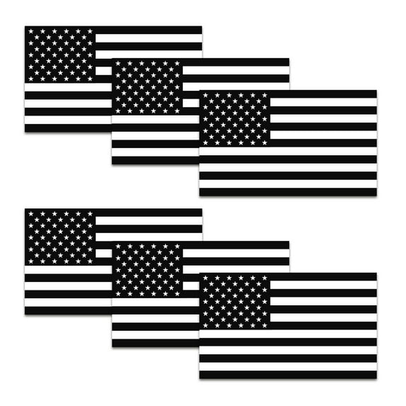 American Flag Stickers - 3 x 5 inches - USA US Flag Stickers Decals for Car Truck Window Motorcycle Hard Hat Helmet Laptop Mailbox - Tactical Military United States Flag Stickers (6 Pack)