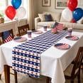 thumbnail image 1 of American Flag Stripes Stars Table Runner, 4th of July Independence Day Patriotic Red White Blue Kitchen Dining Table Decor, Memorial Day Holiday Party Banquet Table Cover Strip, 1 of 6