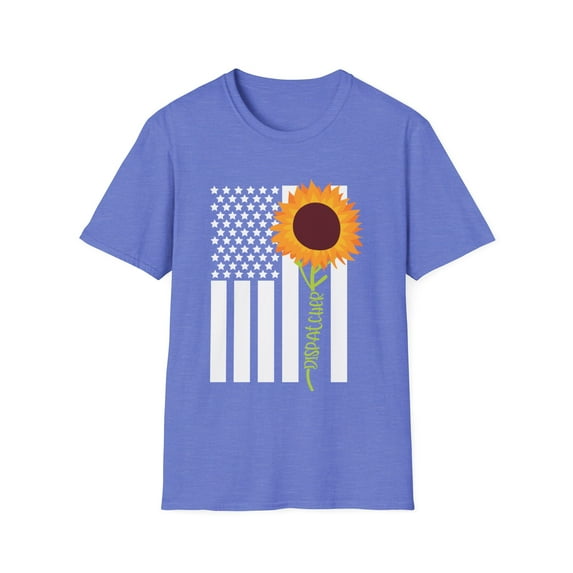 American Flag Sunflower Dispatcher Graphic Vintage Deliveryman Illustration Men Women Unisex Softstyle T-Shirt