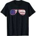 thumbnail image 1 of American Flag Sunglasses Distressed T-Shirt, 1 of 6