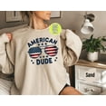 thumbnail image 1 of American Flag Sweatshirt for Women, Memorial Day Crewneck, 4th of July Shirt, American Babe Independence Sweater, 1 of 5