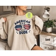 thumbnail image 1 of American Flag Sweatshirt for Women, Memorial Day Crewneck, 4th of July Shirt, American Babe Independence Sweater, 1 of 5