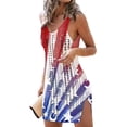 thumbnail image 1 of American Flag Swimsuit Cover Up for Women Crochet Sexy Straped Bathing Suit Swimwear Beach Dresses Shermie, 1 of 2