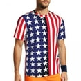 thumbnail image 1 of American Flag T-Shirt Couple The Stars Stripes Print Streetwear Gym T Shirts Comfortable S, 1 of 5