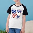 thumbnail image 1 of American Flag T-Shirt For Boys Girls Independence Day Patriotic Graphic Tees Kids Casual Raglan Short Sleeve Round Neck Top Black 13-14 Years, 1 of 7