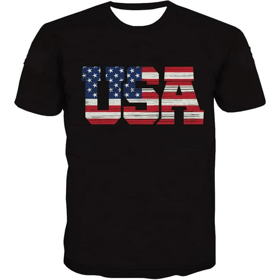 American Flag T Shirt Men July 4th Patriotic USA Stars and Stripes T-Shirt Tops Tee