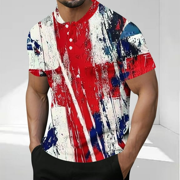 American Flag T Shirt Mens Patriotic T Shirts Mens Tshirts Graphic Patriotic American Flag Shirt Men Men's Fashion Casual Short Sleeved Printing Round Neck Top