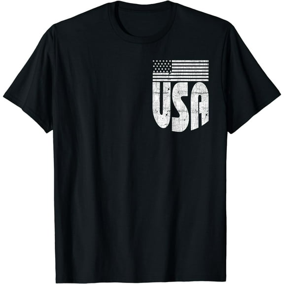 American Flag T-Shirt USA Pocket US Flag Happy 4th Of July T-Shirt