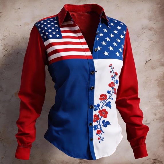 American Flag T Shirts Women America 250 Anniversary Long Sleeved Tops Summer Casual Tees