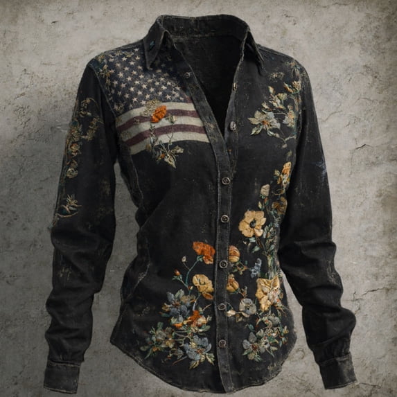 American Flag T Shirts Women America 250 Anniversary Long Sleeved Tops Summer Casual Tees