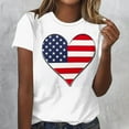 thumbnail image 1 of American Flag T Shirts for Women Fourth of July T Shirts 4th of July Shirt for Women 4th of July Women Tops American Flag Tees Fashion Woman Causal Round Neck Printed Blouse Short Sleeve T-Shirt, 1 of 5