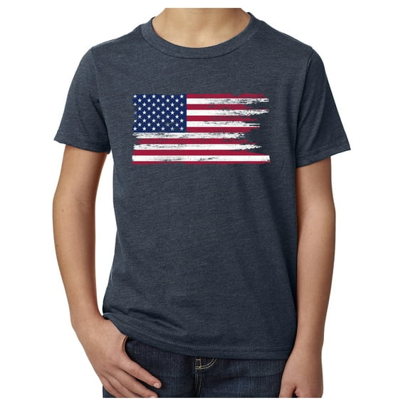 American Flag T-shirt, Patriotic Shirts, Graphic T-shirts for Kids - Heather Navy MH200YPATRIOT S3 XL