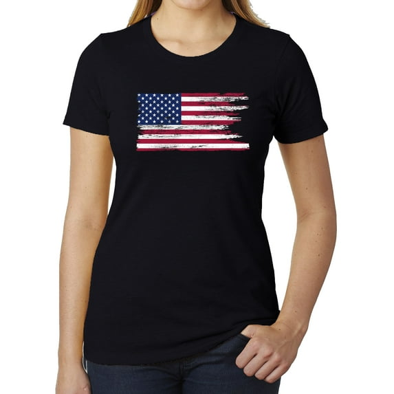 American Flag T-shirt, Patroitic Shirts, Graphic T-shirts for Women - Black MH200WPATRIOT S3 3XL
