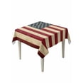thumbnail image 1 of American Flag Table Cloth, Vintage Red BlueUSA Flag Waterproof Tablecloth for Square Tables, Reusable Washable Fabric Table Cover for Restaurant Kitchen Dining Tables 60"x60", 1 of 6