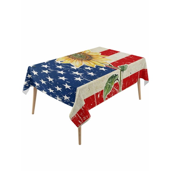 American Flag Table Cloth, Waterproof Tablecloth for Rectangle Tables ...