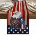 thumbnail image 1 of American Flag Table Runner - 108 Inch Long, Kitchen Dining Table Runner Dresser Scarves, Vintage Eagle Blue Red USA Flag Farmhouse Decor for Coffee Tables Wedding Party Banquet, 1 of 8