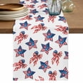 thumbnail image 1 of American Flag Table Runner 70 Inches, 250 Anniversary Freedom Veteran Day Firework Bed Runner Dresser Scarves Tabletop for Indoor Outdoor Parties/Ceremony/Banquet, 13" x 70", 1 of 9