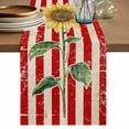thumbnail image 1 of American Flag Table Runner, Sunflower Vintage USA Flag Washable Cotton Linen Table Runners 108 Inches Long, Dresser Scarf Runner for Dining/Living Room/Kitchen/Square Tables 13''x108'', 1 of 9