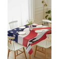 thumbnail image 1 of American Flag Tablecloth Rectangle Table Cloth 60x84, Waterproof Outdoor Table Cloth Decorative Table Cover Protectors, Red Blue USA Flag Washable Table Cover for Kitchen Dinning Party, 1 of 8