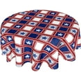 thumbnail image 1 of American Flag Tablecloth Round 60 Inch 4th of July Patriotic Table Cloth Washable Table Cover Memorial Day Red White and Blue Plaid Tablecloth Decorative for Home Kitchen Dining Indoor Party Picnic, 1 of 6