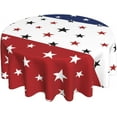 thumbnail image 1 of American Flag Tablecloth Round 60 Inch Farmhouse Patriotic Tablecloth Polyester Washable Fabric Rustic 4th of July Table Cloth Decorative for Kitchen Picnic Indoor Outdoor Holiday Party, 1 of 6