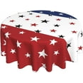 thumbnail image 1 of American Flag Tablecloth Round 60 Inch Patriotic Round Tablecloths Waterproof Polyester Washable Table Cover 4th of July Table Cloth for Kitchen Dining Room Indoor Outdoor Picnic Patio Party, 1 of 6