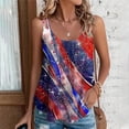 thumbnail image 1 of American Flag Tank Top Womens Red White and Blue Tank Top for Women Memorial Day Tank American Flag Tops Women Spring and Summer Tank Eyelet Embroidery Neck Print Casual Fashion Top, 1 of 6