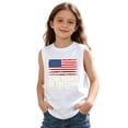 thumbnail image 1 of American Flag Tank Tops Girls Patriotic Shirt USA Flag Stars Stripes Print Sleeveless T-Shirt 4th of July Tee Tops, 1 of 6