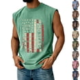 thumbnail image 1 of American Flag Tank Tops for Men 4th Of July USA Muscle Sleeveless Tank Top 250 Anniversary USA Independence Day Patriotic Tank Tops We the People Crewneck Tops,Green XL, 1 of 4