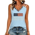 thumbnail image 1 of American Flag Tank Tops for Women 250 Anniversary Usa Flag Patriotic Loose Fit We The People 250th Anniversary Flag 4th Of July Outfits for Women Summer Sleeveless V Neck Tee Tops Light Blue M, 1 of 5