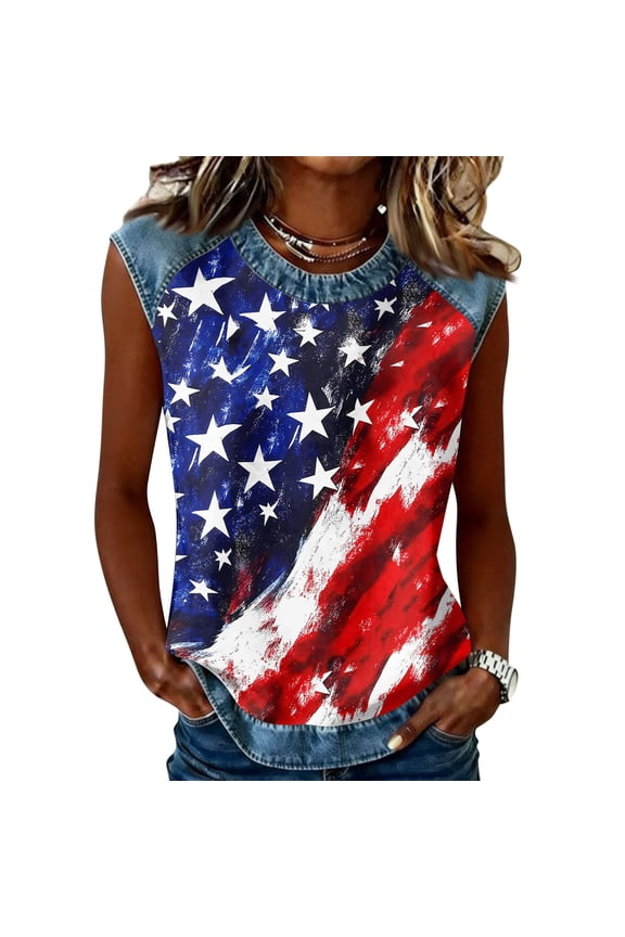 American Flag Tank Tops Women Retro Raglan Classic Commemorative Print Patriotic Sleeveless Tee Summer 4th of July Vest Tops