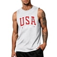 thumbnail image 1 of American Flag Tank Tops for Men 4th of July Shirts USA Muscle Sleeveless Shirt Patriotic Tank Tops White M, 1 of 4